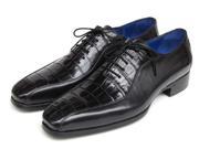 Paul Parkman Men s Black Genuine Crocodile Calfskin Oxford Shoes Id 048