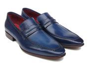 Paul Parkman Men s Navy Leather Upper And Leather Sole Loafer Shoes Id 068