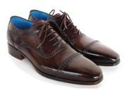 Paul Parkman Men s Captoe Oxfords Anthracite Brown Hand Painted Leather Shoes Id 024