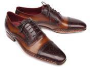 Paul Parkman Men s Captoe Oxfords Brown Hand Painted Shoes Id 5032