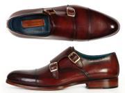 Paul Parkman Men s Cap Toe Double Monkstraps Brol Dark Brown Shoes Id 045