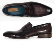 Paul Parkman Men s Loafer Black Gray Hand Painted Leather Shoes Id 093