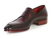 Paul Parkman Men s Loafer Purple Black Hand Painted Leather Shoes Id 093
