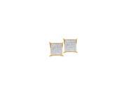 14kt Yellow Gold Womens Round Natural Diamond Kite Cluster Fashion Earrings 9 10 Cttw