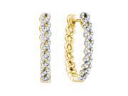 0.50 CTW Diamond 10kt Yellow Gold Womens Round Diamond Woven Hoop Earrings 0.50 CTW Diamond 10kt Yellow Gold Womens Round Diamond Woven Hoop Earrings