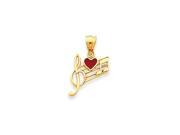 14k Music Scale with Red Enameled Heart Pendant 14k Music Scale with Red Enameled Heart Pendant
