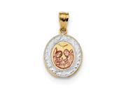 14k w/White & Rose Rhodium Baptism Pendant 14k w/White & Rose Rhodium Baptism Pendant