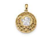 14k w/Rhodium Polished Filigree Guardian Angel Pendant 14k w/Rhodium Polished Filigree Guardian Angel Pendant