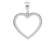 Sterling Silver Womens Round Diamond Heart Outline Pendant 1/6 Cttw Sterling Silver Womens Round Diamond Heart Outline Pendant 1/6 Cttw