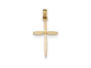14K Gold Polished Stick Cross With Tapered Ends Pendant 14K Gold Polished Stick Cross With Tapered Ends Pendant