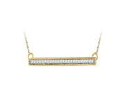 10kt Yellow Gold Womens Round Diamond Horizontal Bar Pendant Necklace 1/10 Cttw 10kt Yellow Gold Womens Round Diamond Horizontal Bar Pendant Necklace 1/10 Cttw