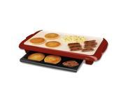 Oster® Titanium Infused DuraCeramic™ Griddle with Warming Tray Candy Apple Red CKSTGRFM18MR TECO