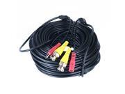 150FT BNC DC50 Black Surveillance Camera Cables Waterproof Monitoring Video Power Supply Wires Suitable for Monitor Safety