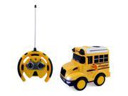 School Bus RC Toy Car for kids with Steering Wheel Remote Lights and Sounds