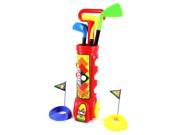 Deluxe Kid s Happy Golfer Toy Golf Set w 3 Golf Balls 3 Types of Clubs 2 Practice RED