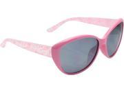 True Gear iShield Ladies Paisley Patterned Temple Sunglasses Pink Crystal with Smoke Flash Mirror Lens