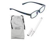 True Gear iShield Anti Reflective Reading Glasses Men s Double Injection Frame 2.50 Black with Blue