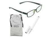 True Gear iShield Anti Reflective Reading Glasses Men s Double Injection Frame 3.00 Black with Green