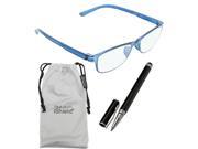 True Gear iShield Anti Reflective Coated Reading Glasses Ultra Thin Frame 1.25 Blue