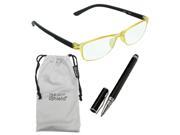 True Gear iShield Anti Reflective Coated Reading Glasses Ultra Thin Frame 1.50 Yellow Black