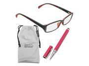 True Gear iShield Anti Reflective Reading Glasses Double Injection Modern Style 2.50 Black with Red