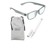 True Gear iShield Anti Reflective Coated Reading Glasses Rectangular Frame 1.75 Grey