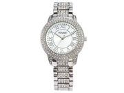 Harwish Women s Stainless Steel Band With Diamond Dial Quartz Watch Silver
