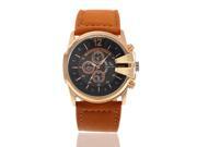 V6 Men s Sports Quality Leather Strap Stainless Steel Watches Orange