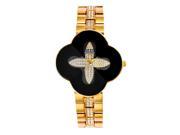 Harwish Women s Steel Strap Bracelet Quartz with Diamond Dial Cross shaped Dress Wristwatches Black