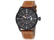 Naviforce Men s Genuine Leather Business Calender Watch 9044 Brown