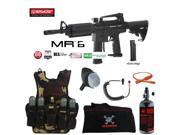 Spyder MR6 w DLS Spare FS 9 Round Magazine Maddog Lieutenant HPA Tactical Camo Vest Paintball Gun Package Black