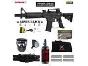 Tippmann U.S. Army Alpha Black Elite Tactical w E Grip Beginner HPA Paintball Gun Package Black