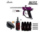 Azodin Blitz 3 Electronic Paintball Gun w Tank Dye Rotor Hopper Pro Harness Combo Package Purple