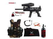 Tippmann X7 Phenom Mechanical Maddog Lieutenant HPA Tactical Camo Vest Paintball Gun Package Black
