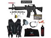 Tippmann U.S. Army Alpha Black Elite Tactical w E Grip Maddog Lieutenant Sport Vest Paintball Gun Package Black