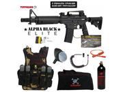 Tippmann U.S. Army Alpha Black Elite Tactical w E Grip Maddog Lieutenant Tactical Camo Vest Paintball Gun Package Black