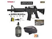 Tippmann U.S. Army Alpha Black Elite Tactical w E Grip HPA Paintball Gun Package Black