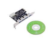 4 Port 5Gbps Superspeed USB 3.0 PCI E PCI Express Card Adapter for XP Vista Win7