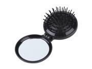 Mini Portable Folding Health Massage Brush Hairbrush Comb with Mirror
