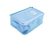 1pc Portable Waterproof Travel Zipper Shoe Makeup Cloth Organizer Storage Bag Sky Blue