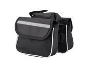Sports Bicycle Cycling Pouch Frame Pannier Front Tube Cellphone Double Bag Black