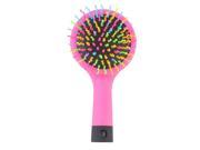 Rainbow Volume Anti static Hair Curl Straight Massage Comb Brush Mirror