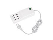 12A 6 USB Outlet Power Strip Desktop Wall Charger Power Adapter For Phone