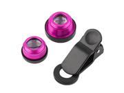 Hot 3 In 1 Clip Camera Lens Fish Eye Wide Angle Macro Kit For Smart Phone