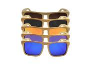 Unisex Color Film Bamboo Frame Sunglasses Polarized Wooden Sunglasses