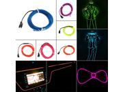Colorful 2m Flexible EL Wire Tube Rope Neon Light DC 12V Car Party Bar Decor