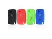 Key 2 Button Silicon Remote Folding Shell Case Cover For CITROEN PEUGEOT