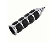 A Set Rubber Hand Grips Handle Bar Grips for Motorcycle Chrome Plated Black