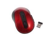 Comfortable Shape Optical USB Wireless 2.4GHz Mouse for Laptop PC red