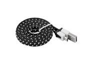 1m Nylon Flat Braided Micro USB Charging Data Cable For Smartphone Mobile